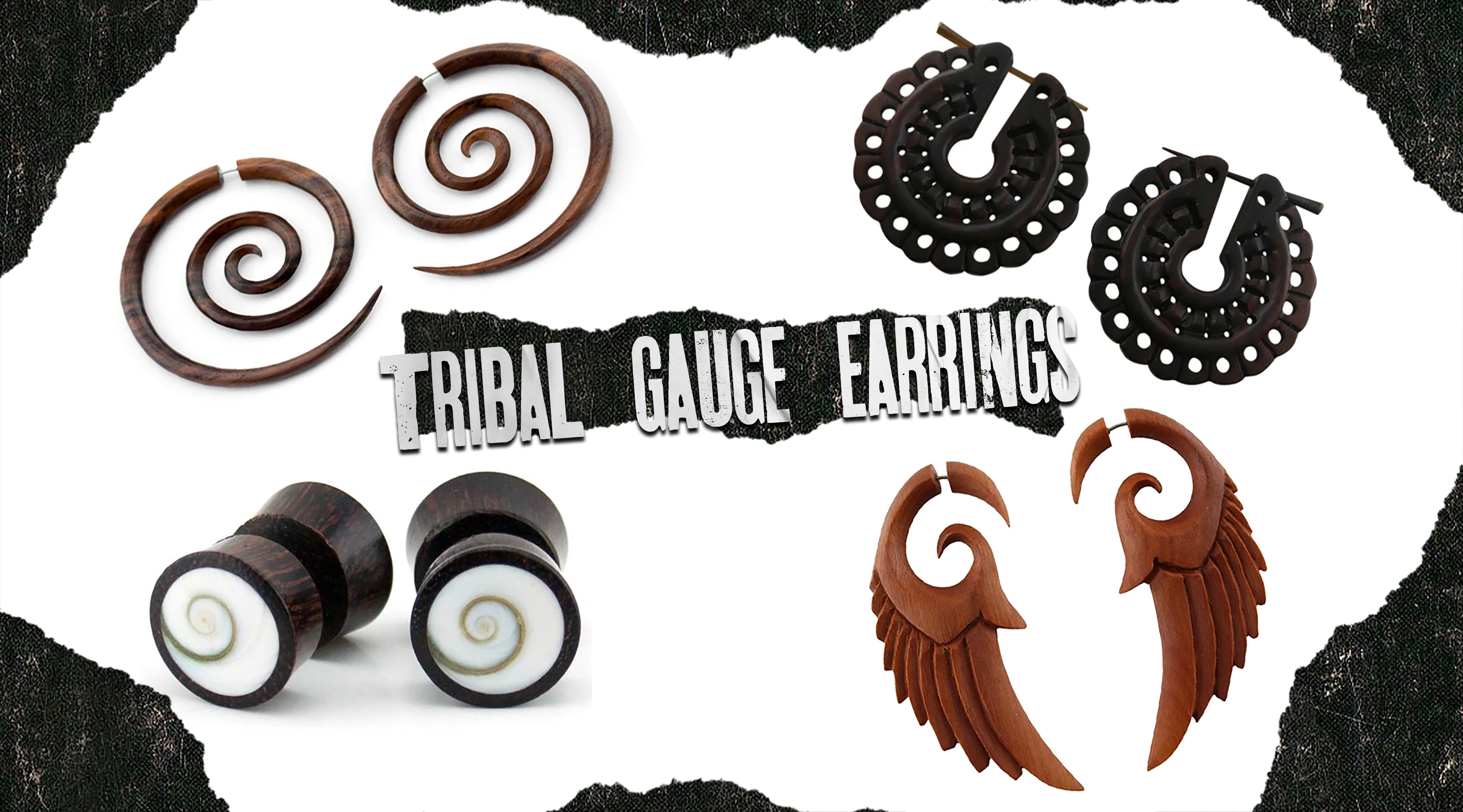 Tribal gauge sale earrings