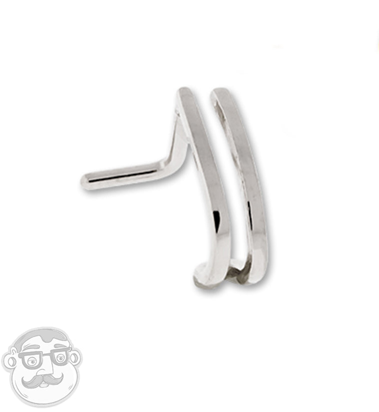 18G Double Line Nose Curve Ring | UrbanBodyJewelry.com