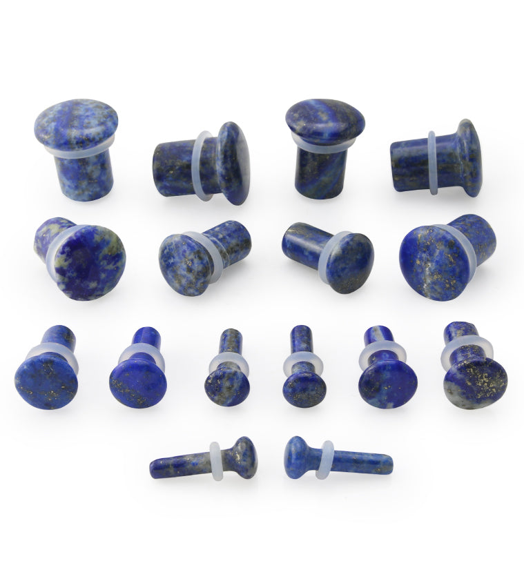 Lapis Lazuli Stone Plugs - Single Flare (8 Gauge - 1/2