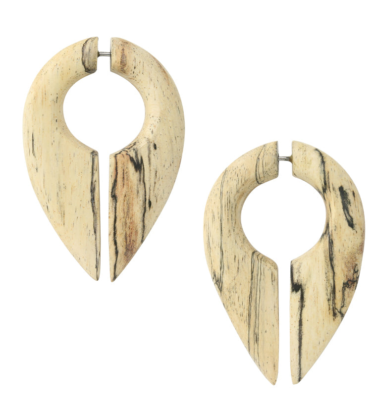 Faux gauge shop wooden earrings