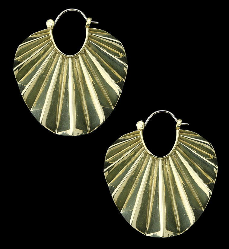 Round outlet Rays Brass Titanium Hangers / Earrings