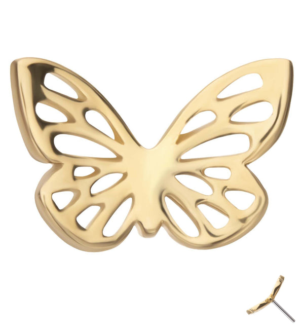 14kt Gold Butterfly Cut Out Threadless Top