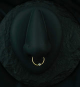 14kt Gold CZ Gem Captive Bead Ring