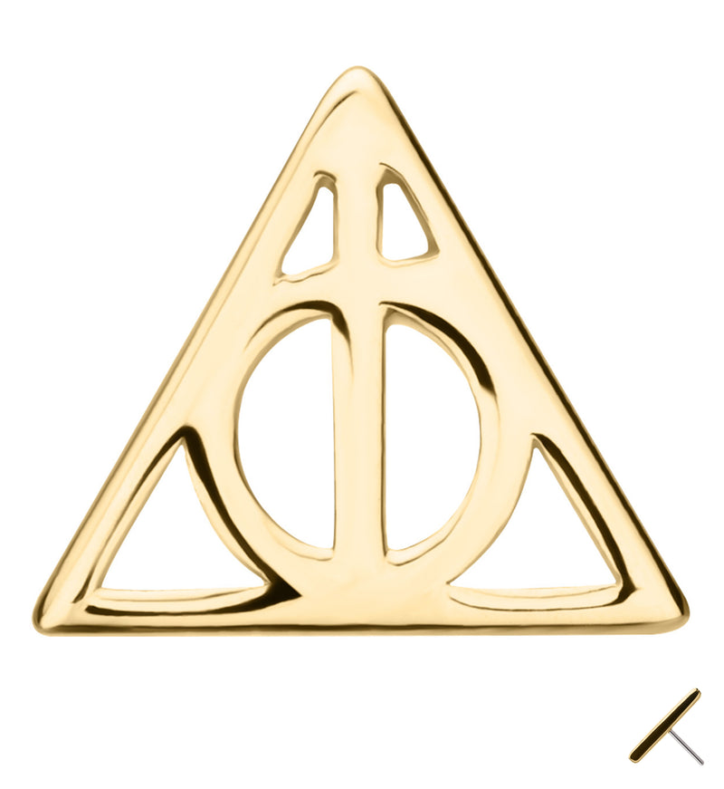 14kt Gold Deathly Hallows Threadless Top