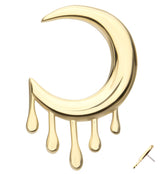 14kt Gold Multi-Drip Crescent Moon Threadless Top