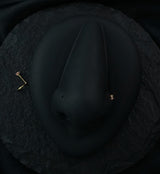 14kt Gold Prong CZ Nose Screw Ring