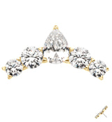 14kt Gold Tiara Clear CZ Threadless Top