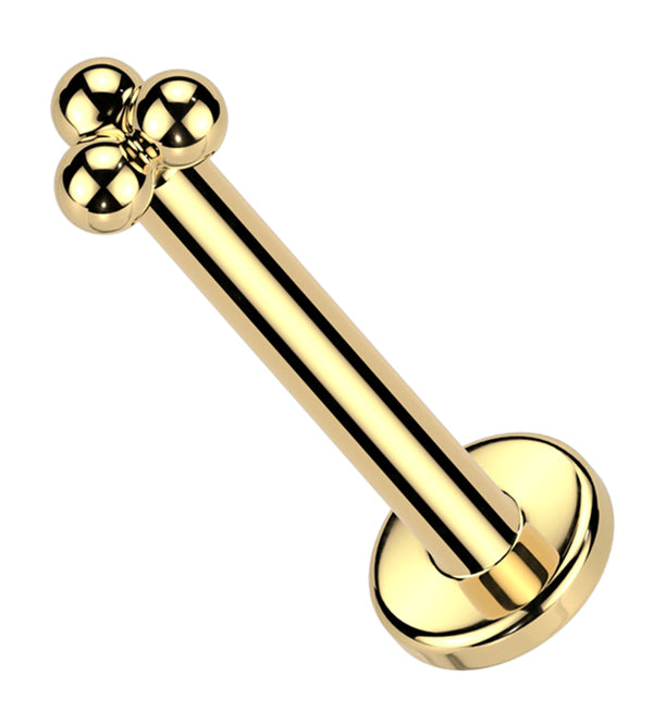 14kt Gold Trinity Threadless Labret