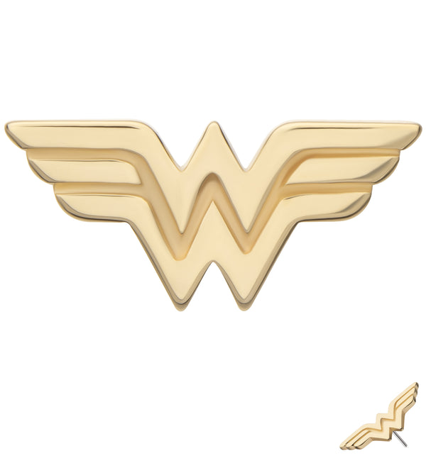 14kt Gold Wonder Woman Logo Threadless Top