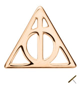 14kt Rose Gold Deathly Hallows Threadless Top