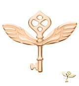 14kt Rose Gold Winged Key Threadless Top