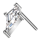 14kt White Gold Abyss Clear CZ Threadless Top