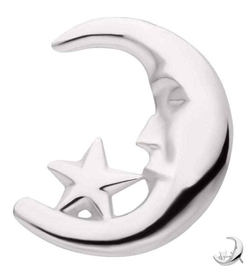 14kt White Gold Sleeping Moon Threadless Top