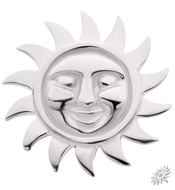 14kt White Gold Solar Face Threadless Top