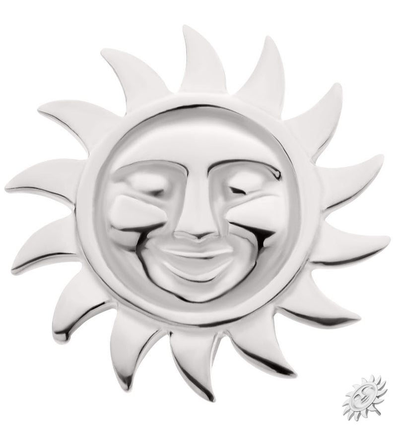 14kt White Gold Solar Face Threadless Top