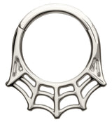 14kt White Gold Spiderweb Hinged Segment Ring