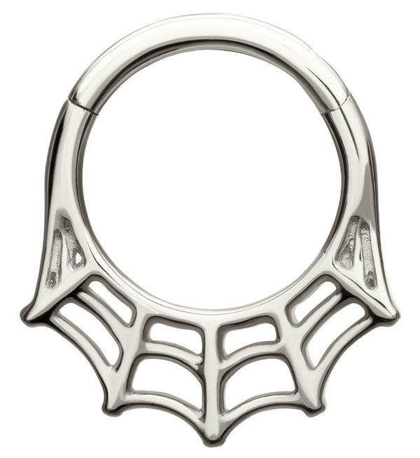 14kt White Gold Spiderweb Hinged Segment Ring