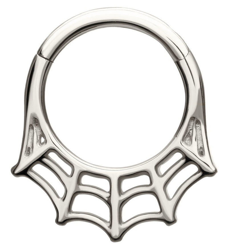 14kt White Gold Spiderweb Hinged Segment Ring