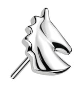 14kt White Gold Unicorn Head Threadless Top