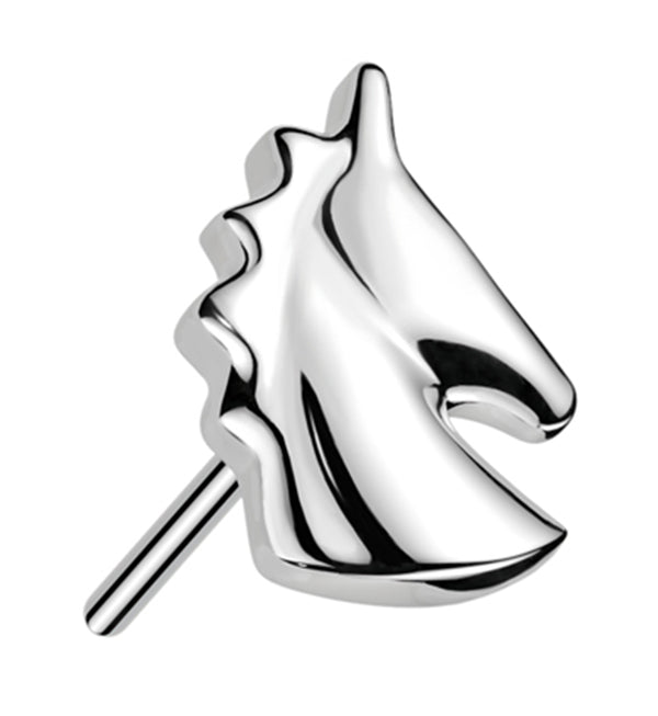 14kt White Gold Unicorn Head Threadless Top