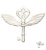 14kt White Gold Winged Key Threadless Top