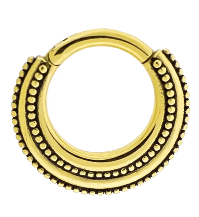 18kt Gold Beaded Hinged Segment Ring