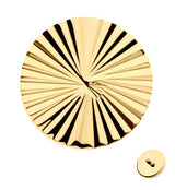 24kt Gold PVD Crinkle Disk Internally Threaded Top