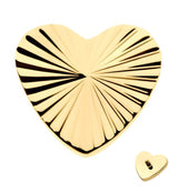 24kt Gold PVD Crinkle Heart Internally Threaded Top