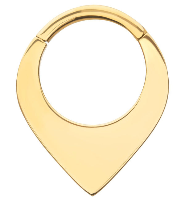 24kt Gold PVD Flat Point Titanium Hinged Segment Ring