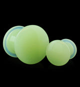 Green Glow in the Dark Glass Plugs - Single Flare