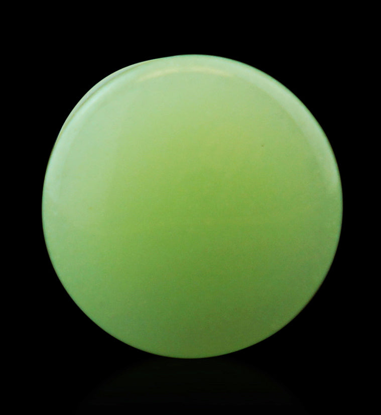 Green Glow in the Dark Glass Plugs - Single Flare