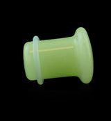 Green Glow in the Dark Glass Plugs - Single Flare