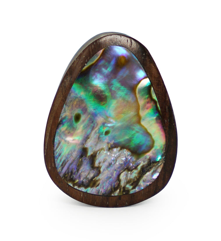 Sono Wood Teardrop Plugs With Abalone Shell Inlay