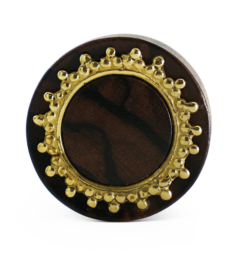 Adorn Brass Inlay Areng Wood Plugs