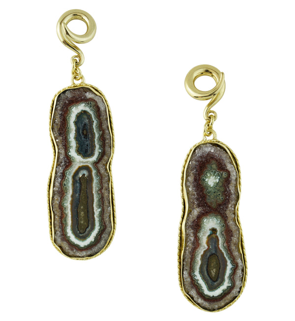 Amethyst Stalactite Brass Ear Weights Version 19