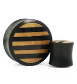 Areng Wooden Plugs With Striped Inlay