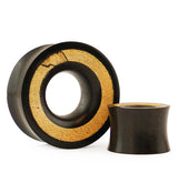 Areng Wood Tunnel Plugs With Tamarind Wood Inlay