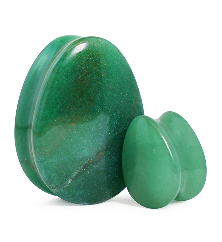 Aventurine Stone Teardrop Plugs