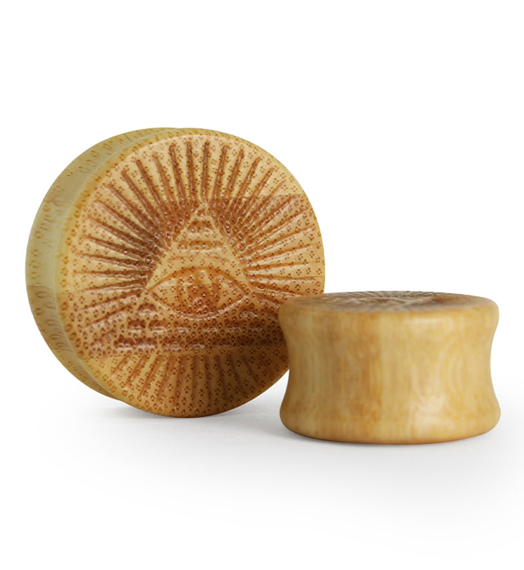 Engraved Illuminati Bamboo Plugs