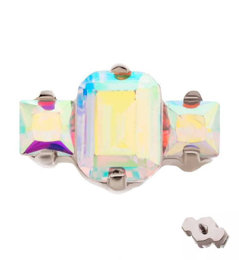 Baronial Rainbow Aurora CZ Titanium Internally Threaded Top