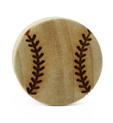 Baseball Engraved Wood Plugs