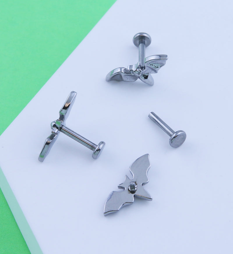 Bat Stainless Steel Internally Threaded Labret