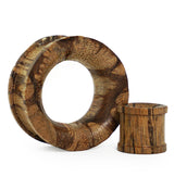 Batik Wood Concave Tunnel Plugs