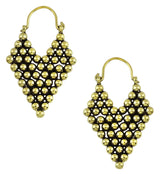 Beaded Apex Brass Hinged Hangers/Earrings