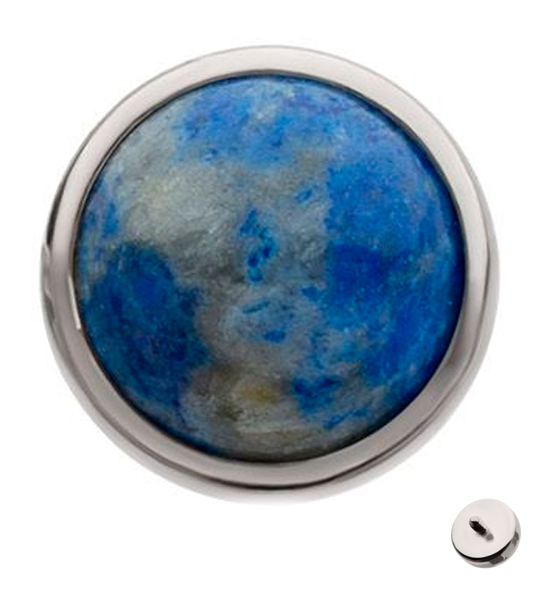 Bezel Lazurite Stone Titanium Internally Threaded Top