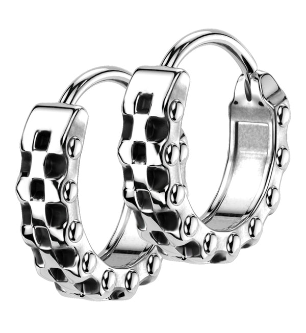 Bike Chain Stainless Steel Hoop Earrings