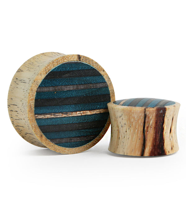 Black & Blue Wood Skateboard Plugs