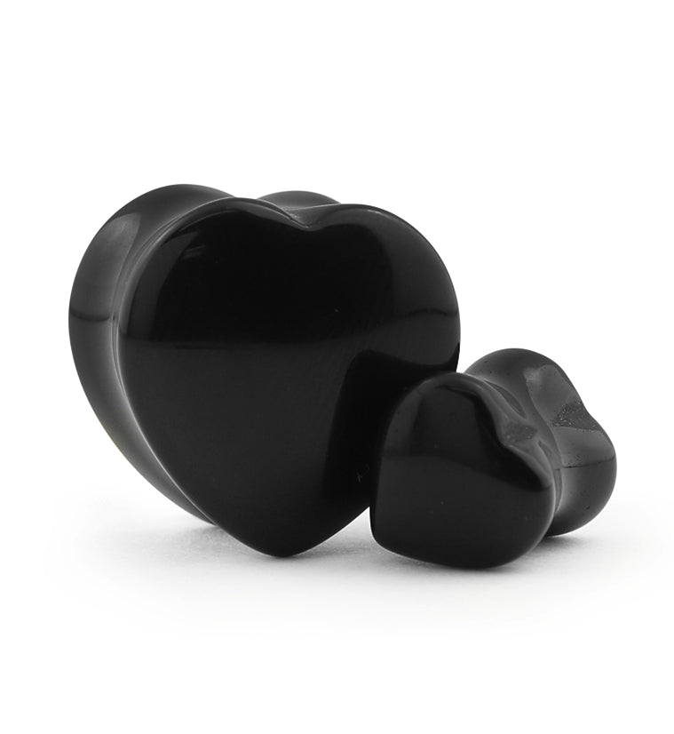 Black Stone Heart Shape Plugs