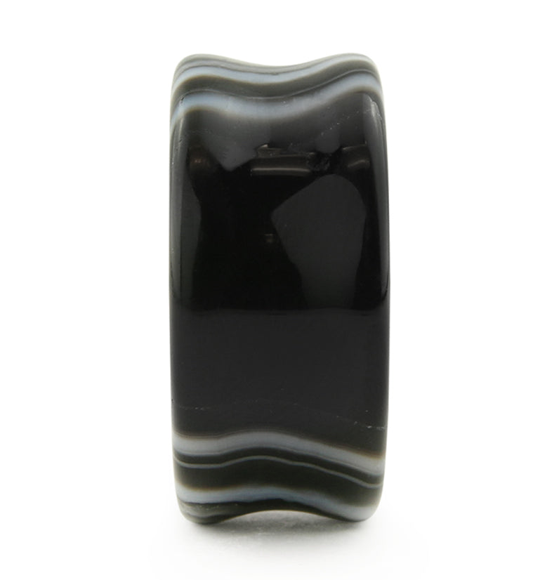 Black Line Agate Stone Plugs