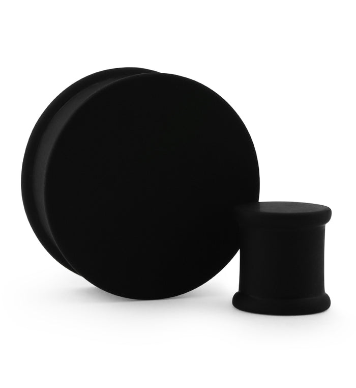 Double Flare Matte Black Silicone Plugs
